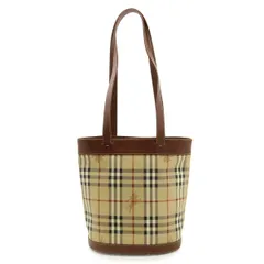BURBERRY バーバリー ノバチェック チェック柄 トートバッグ ショルダーバッグ 肩掛け コーティングキャンバス レザー ベージュ ブラウン 