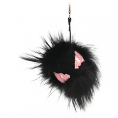 フェンディ バッグバグズ モンスター ポンポンチャーム ブラック Aランク fe5216cc