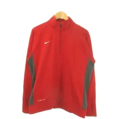 ナイキ NIKE トレーナー スウェット スポーツウエア XL 赤 レッド 長袖 ハーフジップ スタンドカラー /MN15 ■GY99