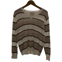 Ungrid　セーター　長袖　ニット　トップス　Vネック　ボーダー　古着　/2403