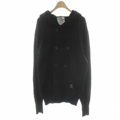 ディーゼル DIESEL ニットカーディガン L 黒 ブラック フーディー ダブルブレスト 長袖 トップス /PP ■GY17