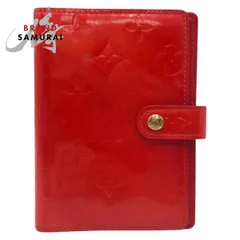 LOUIS VUITTON ルイヴィトン モノグラム ヴェルニ アジェンダPM レッド ゴールド金具 パテントレザー R2101F 手帳カバー レディース 600153【中古】