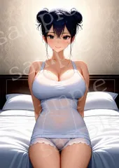 TA-0049 セクシー部屋着 美女 AIイラスト 高画質 寝室 ルームウェア ナイトウェア レース 透け感