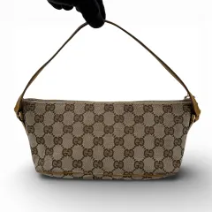GUCCI GGキャンバス ベージュ アクセサリー ポーチ