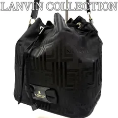 ランバンコレクション LANVIN COLLECTION 巾着ショルダーバッグ ナイロンジャガード ブラック 黒 総柄ロゴ ドローストリング 軽量 ワンショルダー 肩掛け メンズ レディース ユニセックス カジュアル デイリー お出かけ