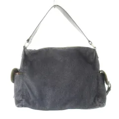 ローレンラルフローレン LAUREN RALPH LAUREN ハンドバッグ デニム レザー 革 ロゴ型押し 紺 ネイビー /CK6 ■GY11