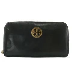 トリーバーチ TORY BURCH 長財布 レザー ラウンドファスナー ロゴ ゴールド金具 黒 ブラック /XZ ■GY18