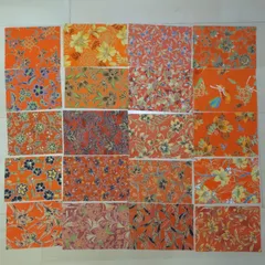 昭和レトロ　メリンス和柄ハギレ 20枚セット　見本帳・まとめ売り　A-2