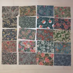 昭和レトロ　メリンス和柄ハギレ 20枚セット　見本帳剥がし・まとめ売り 　B-2