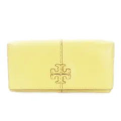 トリーバーチ TORY BURCH 長財布 ロングウォレット レザー 革 ダブルTロゴ 小銭入れあり 黄 イエロー /AH3 ■GY11