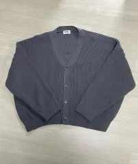 ダークグレー カーディガン ニット free