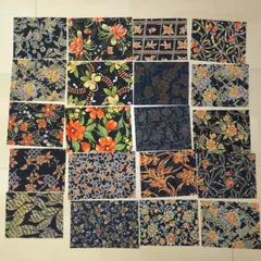 昭和レトロ　メリンス和柄ハギレ 20枚セット　見本帳剥がし・まとめ売り 　C-2