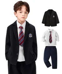 【人気商品】パーティー 誕生日 入園式 フォーマルスーツ 子供服 七五三 紳士服 卒園式 キッズ 入学式 発表会 ピアノ演奏会 フォーマル 5点セット 子供 男の子 110/120/130/140/150cm スーツ 卒業式 [Qichenk]