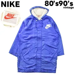 80s90s ナイキ NIKE バックロゴ 裏ボア ナイロン コート M