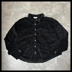 コーデュロイ シャツジャケット L ブラック オーバーサイズ 羽織り 秋冬