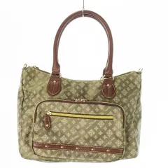 クリスチャンオリビエ CHRISTIAN OLIVIER ハンドバッグ 2way ショルダーバッグ ナイロン レザー ロゴ 総柄 緑 グリーン /AO21 ■GY18