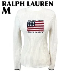 POLO RALPH LAUREN 星条旗 コットン ニット セーター SP 白 90's Ralph Lauren POLO SPORT 星条旗柄コットンニット - used&vintage