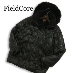 FieldCore フィールドコア ワークマン 中綿★ キルティング パデッド フード 防寒 ジャケット ブルゾン Sz.LL メンズ 黒