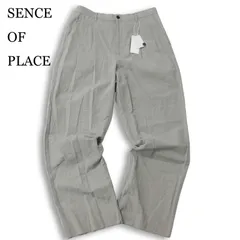 新品 未使用★ SENCE OF PLACE センスオブプレイス アーバンリサーチ コットン リネン チェック タック パンツ Sz.L メンズ