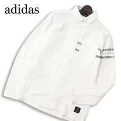 adidas アディダス ADICROSS 通年 THREE STRIPES★ 長袖 ボタンダウン シャツ Sz.M メンズ 白 ゴルフ