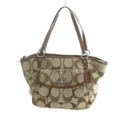 コーチ COACH F14649 トートバッグ ハンド ロゴ キャンバス レザー 茶 ブラウン ■GY18 /MQ