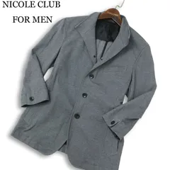 NICOLE CLUB FOR MEN ニコルクラブ フォーメン 春夏 襟ワイヤー★ 7分袖 スタンドカラー ジャケット Sz.46 メンズ グレー