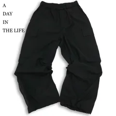 【新品 未使用】 A DAY IN THE LIFE ユナイテッドアローズ COOL MAX★ カーゴ ワイド イージー パンツ Sz.M メンズ 黒
