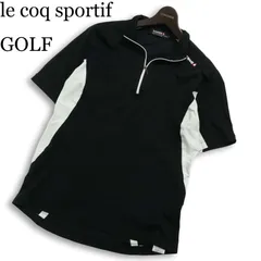 le coq sportif GOLF ルコック スポルティフ ゴルフ 春夏★ 半袖 ハーフジップ シャツ Sz.L メンズ 黒