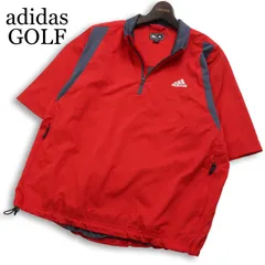 adidas GOLF アディダス ゴルフ 通年★ 半袖 プルオーバー ジャケット ウィンドブレーカー ブルゾン Sz.M メンズ 赤