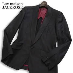 Luv maison JACKROSE ジャックローズ 通年 背抜き★ 裏地バーガンディ 1B テーラード ジャケット Sz.44 メンズ 黒 日本製のサムネイル