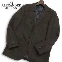 AJ ALEXANDER JULIAN アレキサンダージュリアン 秋冬 SUPER140's★ ストライプ テーラード ジャケット Sz.A6 メンズ 茶系のサムネイル