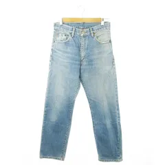 リーバイス Levi's 502XX デニムパンツ ジーンズ ストレート ウォッシュ加工 ダメージ加工 赤耳 ビッグE W30 青 ブルー /MN16 ■GY18