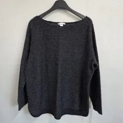 H&M レディース XL ブラック ラウンドニット L9975