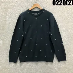 Alfred Bridge ブラック パータン ニット L