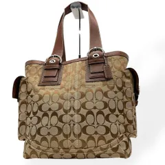 極美品　COACH コーチ　トートバッグ　キャンバス　レザー　肩掛け　ブラウン