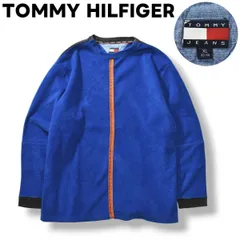 【フラッグタグ】 90sヴィンテージ トミージーンズ 長袖 フリース プルオーバー トレーナー XL 青