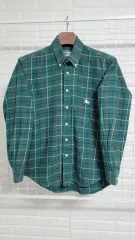 M Burberrysバーバリー 90'sヴィンテージ グリーンカラー シャツ チェック柄 オーバーサイズ M