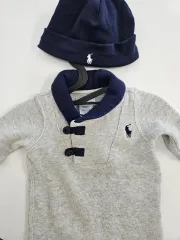 ポロラルフローレン 赤ちゃん 服 ロンパース 帽子 セット
