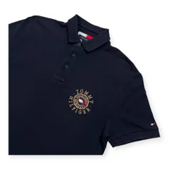 TOMMY HILFIGER トミーヒルフィガー ロゴ刺繍 鹿の子 半袖 ポロシャツ サイズ M /ネイビー/メンズ