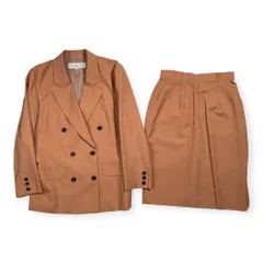 美品 Christian Dior クリスチャンディオール セットアップ スカート ダブル スーツ M /Y-TK03/オールド/ビンテージ/ピンクベージュ系