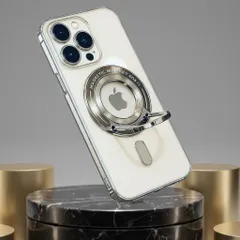 iPhone 16 Pro シルバー MagSafe スタンド カメラカバー クリア iPhone16 / iPhone15Pro / iPhone15