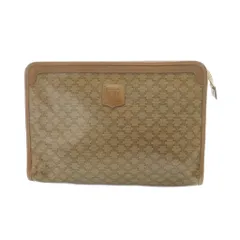 セリーヌ CELINE オールドセリーヌ ヴィンテージ マカダム クラッチバッグ セカンドバック トリオンフ ロゴ 総柄 PVC レザー 茶 ブラウン ■GY18 /MQ