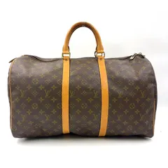 LOUIS VUITTON キーポル50 モノグラム モノグラム レザー×PVC ブラウン ボストンバッグ ゴールド M41426