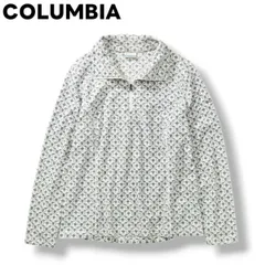 コロンビア COLUMBIA ハーフジップ マイクロフリースジャケット 総柄 ゆったりL レディース ♪