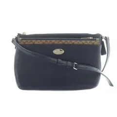 コーチ COACH ショルダーバッグ 斜めがけ レザー ロゴ ポーチ付き シグネチャー 紺 ネイビー ■GY11 /MQ