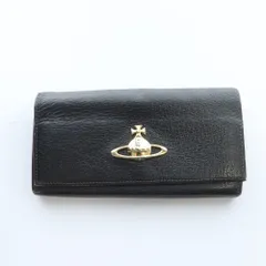 ヴィヴィアンウエストウッド Vivienne Westwood 長財布 ウォレット レザー ゴールド金具 ロゴ オーブ 黒 ブラック ■GY18 /MQ