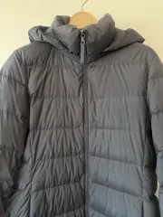 ユニクロ レディース ブラック ダウンジャケット ロング丈 フード ダウンジャケット ロング L