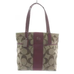 コーチ COACH トートバッグ ワンショルダー キャンバス レザー シグネチャー 総柄 ロゴ ベージュ 紫 パープル F25771 /XZ ■GY18