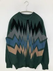 ニット/セーター 4 グリーン ウール・ニット その他総柄 ミドル丈 長袖 クルーネック(丸首)
