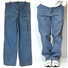 US企画 Levi's リーバイス SIGNATURE CARPENTER シグネチャー カーペンター デニム ペインターパンツ W32L32 実寸34x32.5 ミディアムウォッシュ ワークパンツ ジーンス ワイドバギー 縦落ち 美フェードp26023482のサムネイル